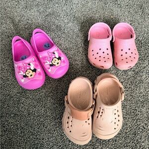 Kids Pink and Beige Croc Bundle
